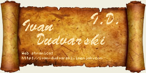 Ivan Dudvarski vizit kartica